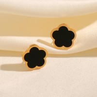 FOJDPAS Black and Gold Flower Earrings - Delicate Floral Earrings for Women, Perfect for Everyday Wear