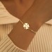 FOJDPAS Gold Plated Lucky Clover Bracelet - Elegant Charm Bracelet with Four-Leaf Clover, Symbol of Luck and Prosperity