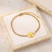 FOJDPAS Gold Plated Lucky Clover Bracelet - Elegant Charm Bracelet with Four-Leaf Clover, Symbol of Luck and Prosperity