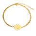 FOJDPAS Gold Plated Lucky Clover Bracelet - Elegant Charm Bracelet with Four-Leaf Clover, Symbol of Luck and Prosperity